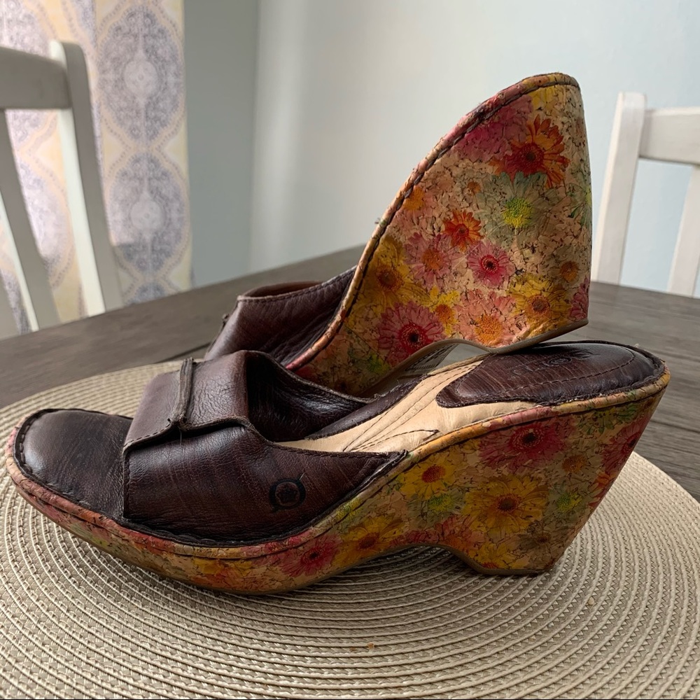 Born Concept Brown Wedge Sandals